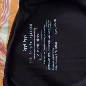 Little sleepies black onesie sleep outfit 3-6 months